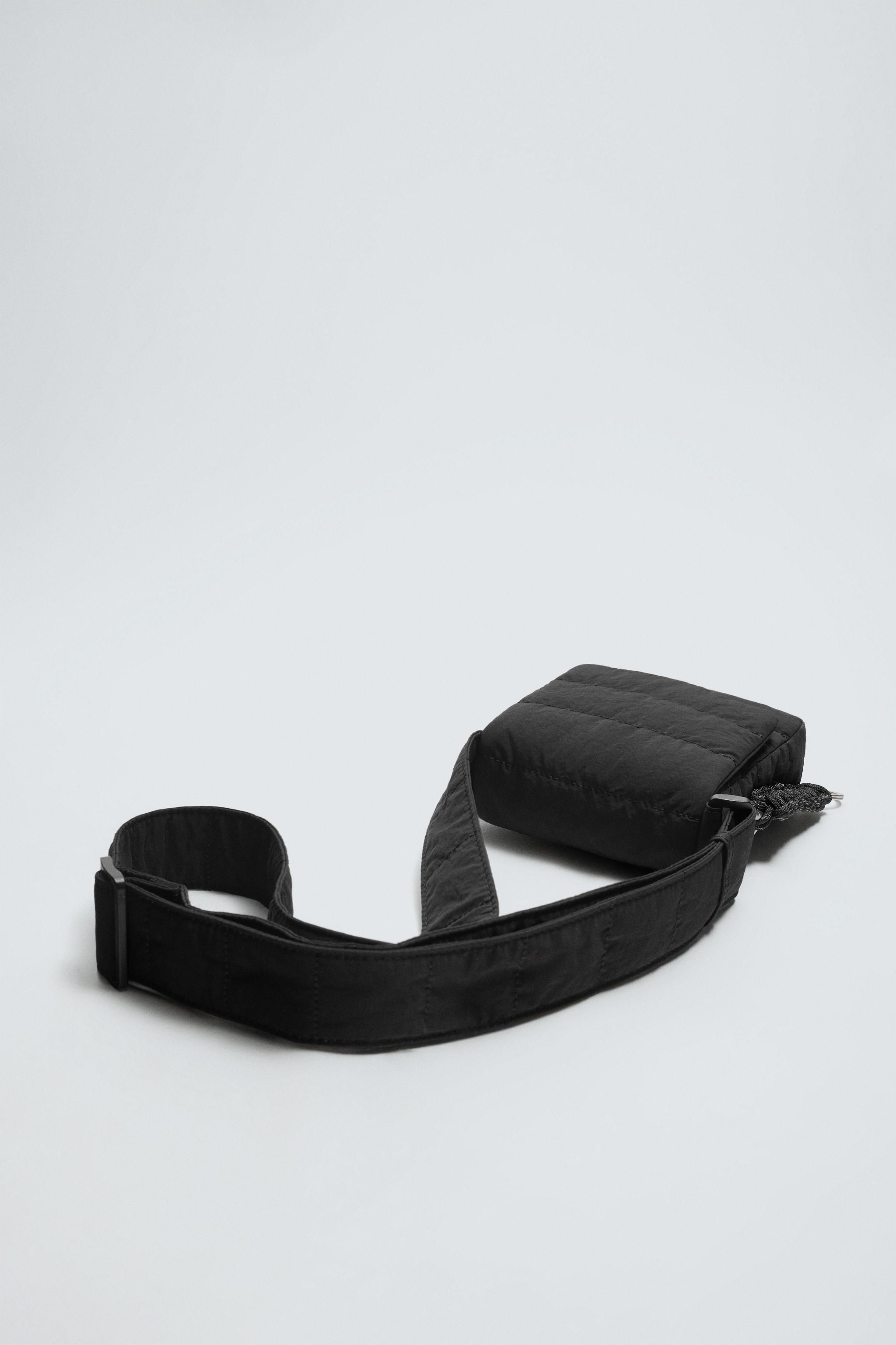 QUILTED NYLON VERTICAL CROSSBODY BAG